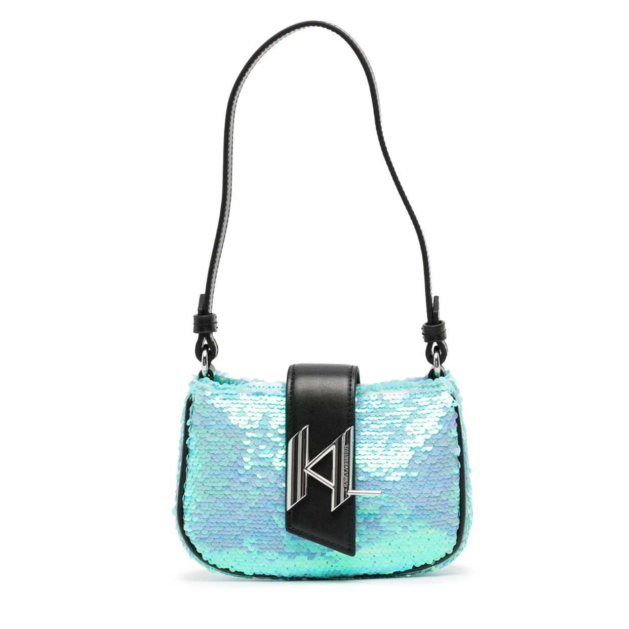 Karl Monogram Shoulder Bag -Aqua