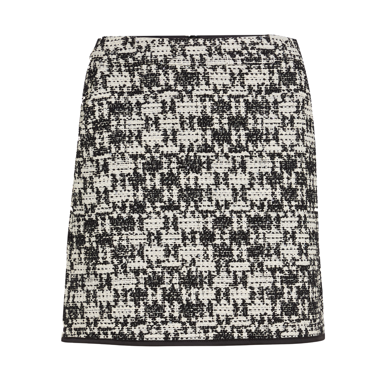 Karl Checked Bouclé Skirt -Black/White