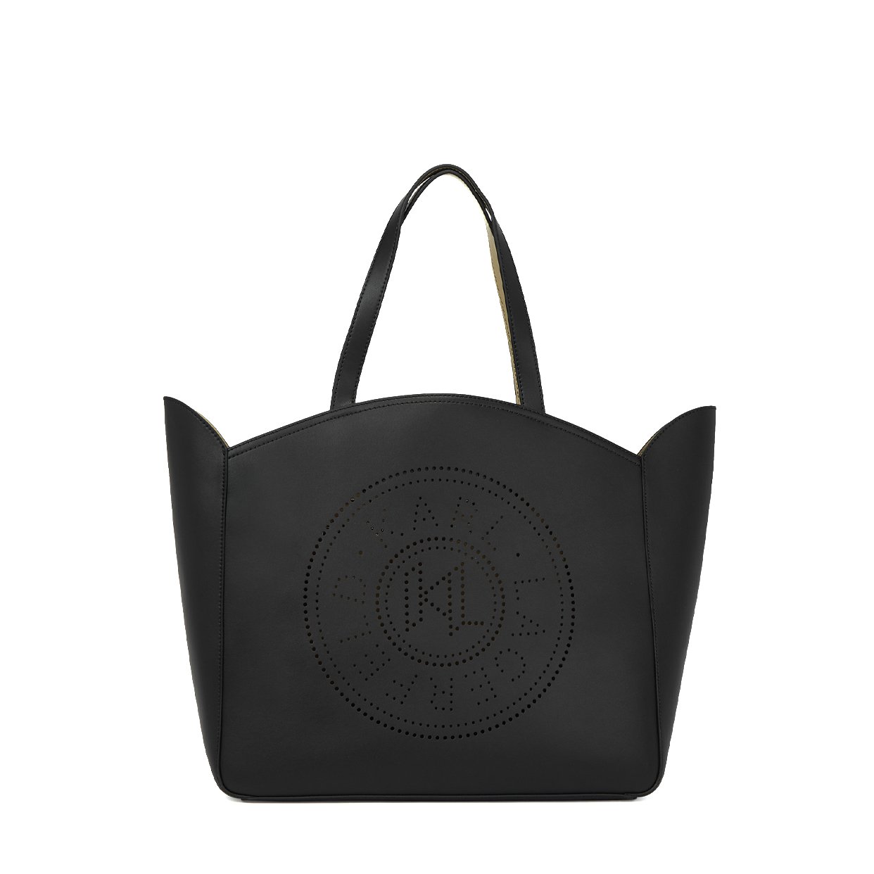 K Circle Large Perforated Tote Bag Black
