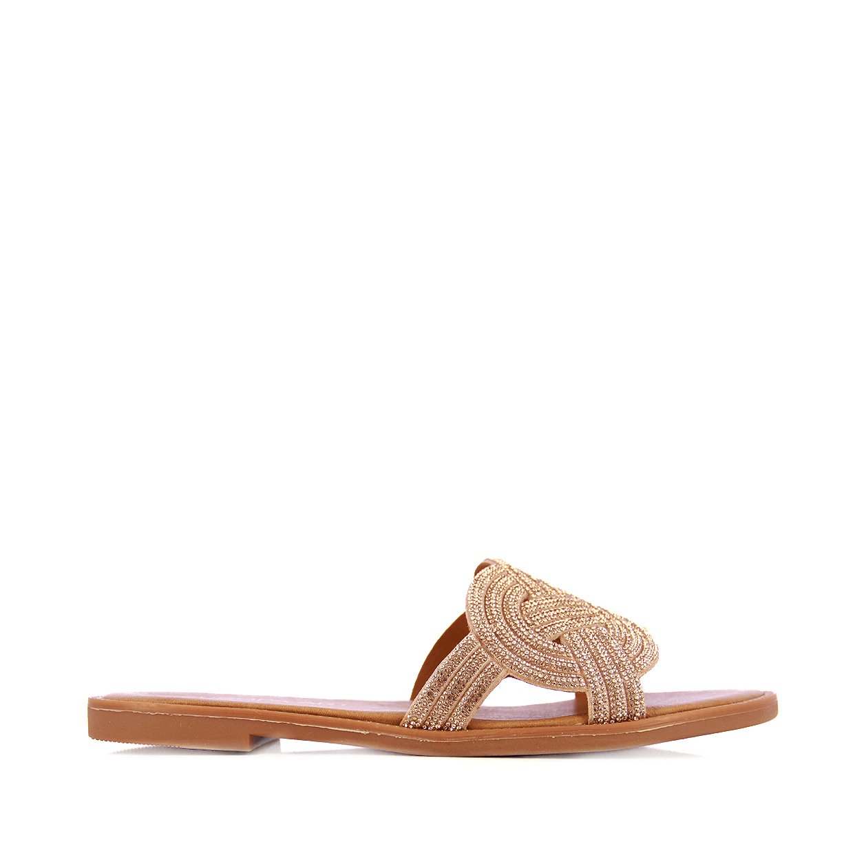 Woven Sparkle Sandal -Tan