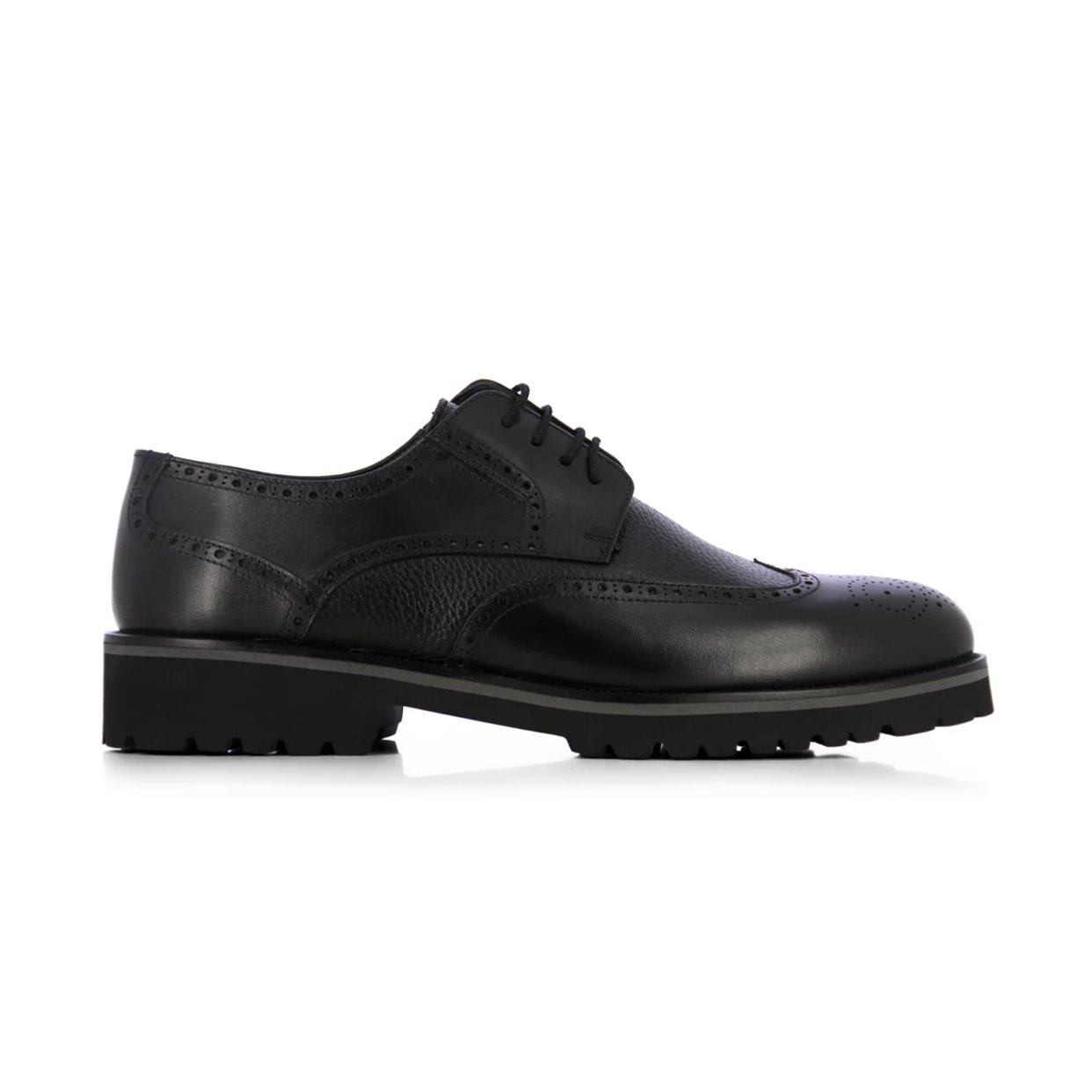 Detailed Leather Brogue -Black
