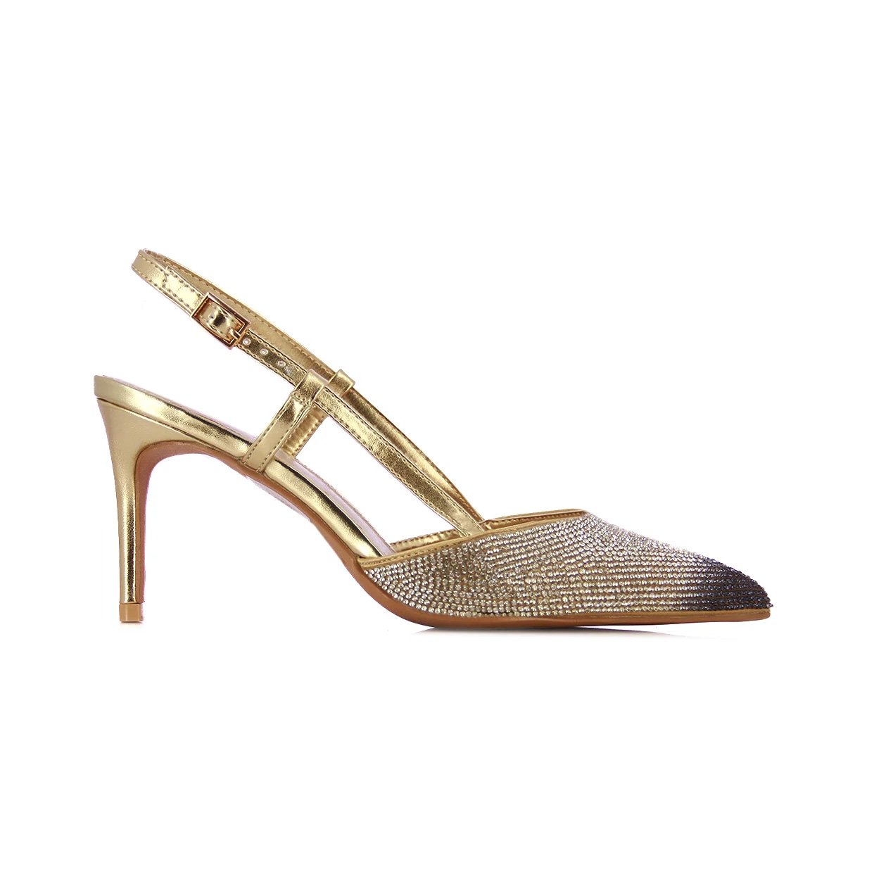 Diamanté Slingback Heel -Platino