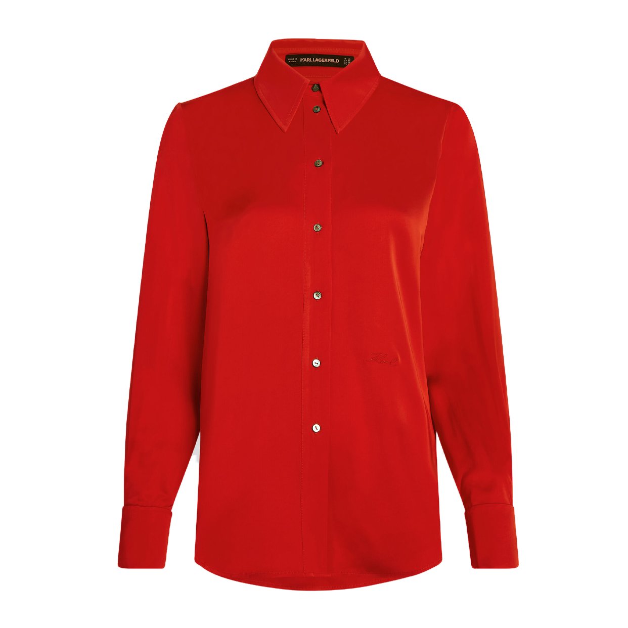 Fluid Button-Down Shirt -Racing Red