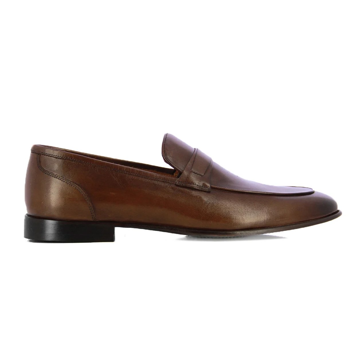 Formal Leather Slip Ons -Tobacco