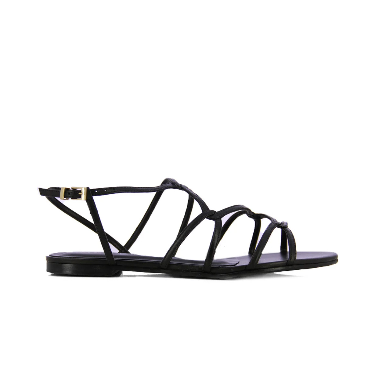 Flat Strap Sandals -Black
