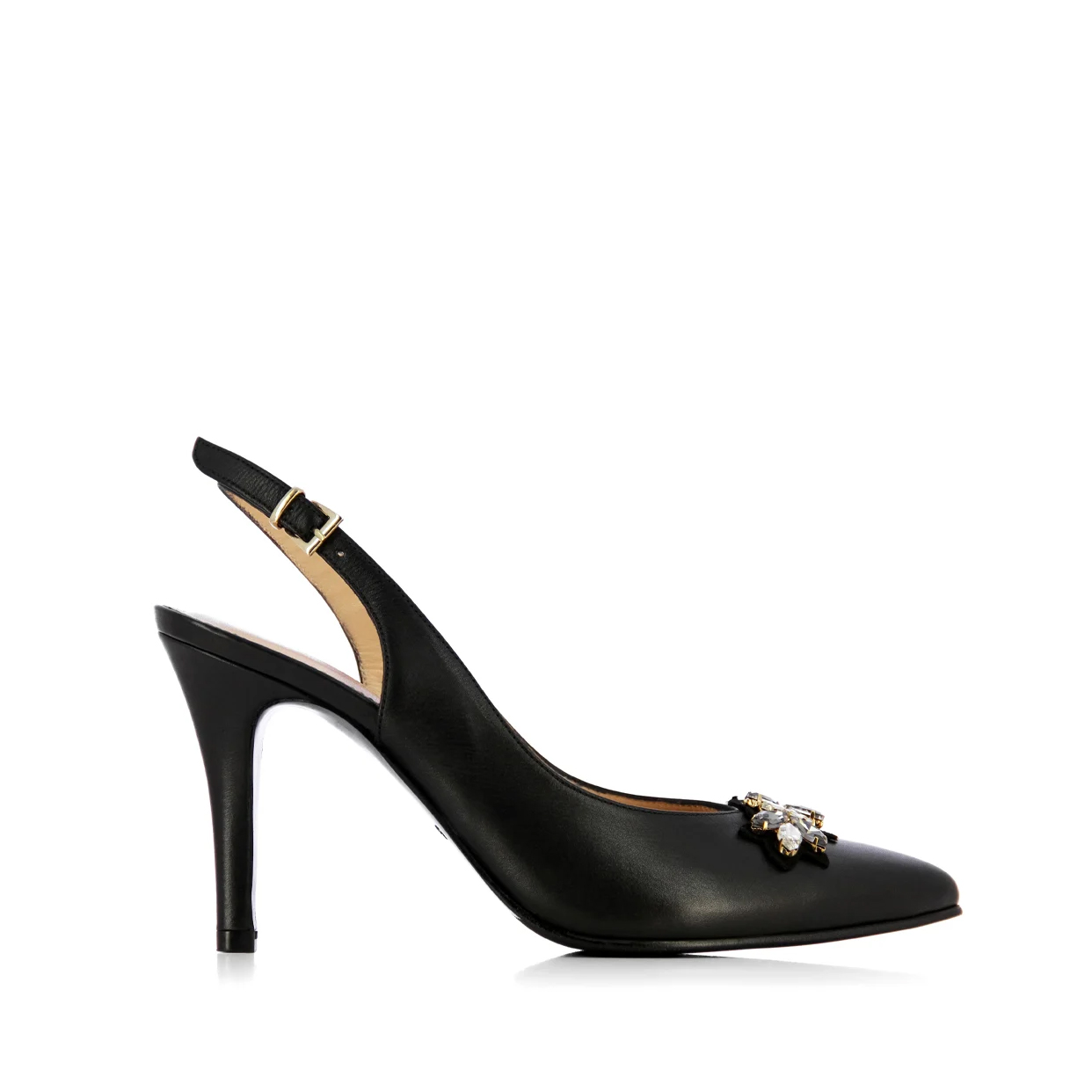 Embellished Slingback Heel -Black