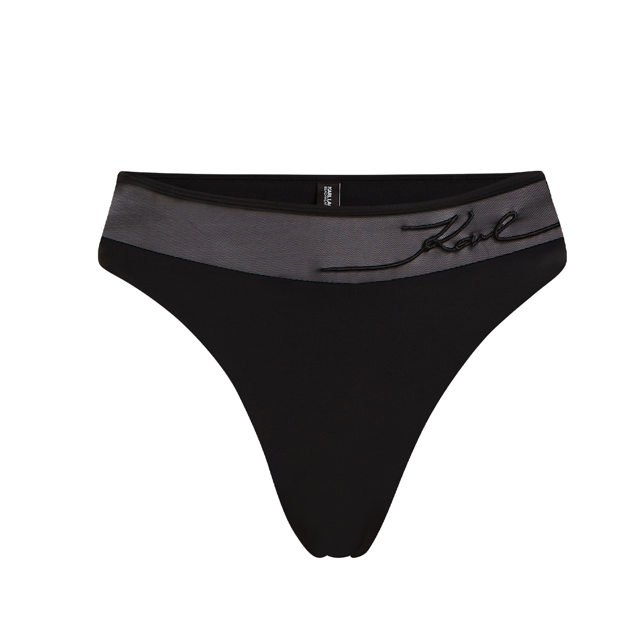 K/Signature High-Waist Bikini Bottoms -Black