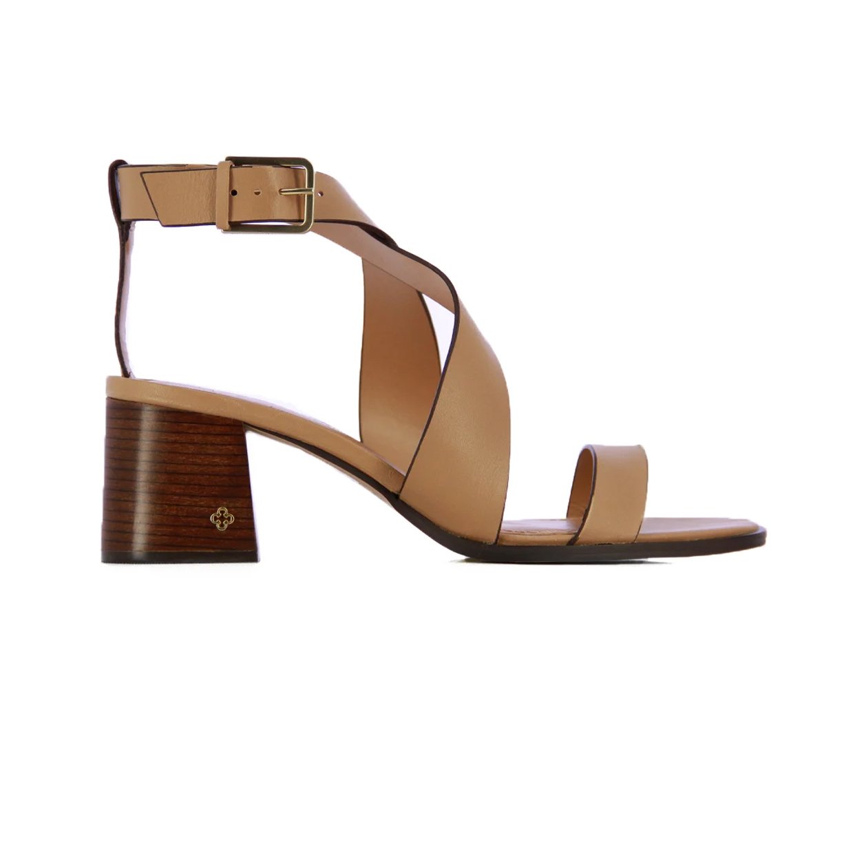 Square Toe Leather Sandal -Natural