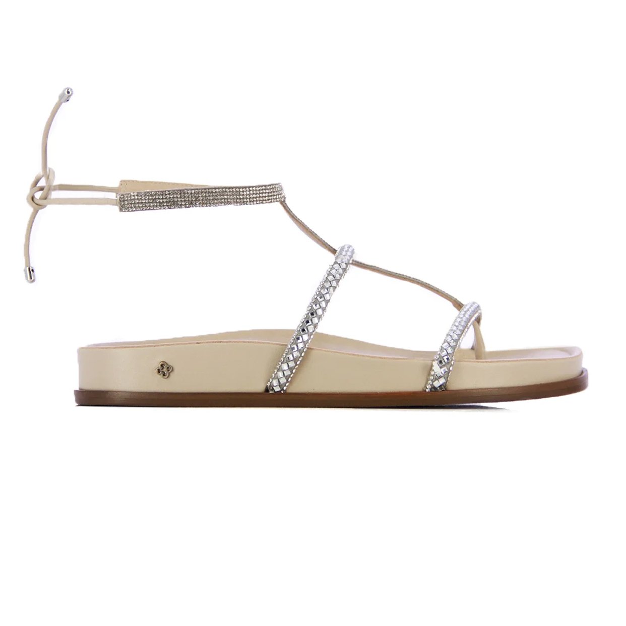 Papete Sandal with Stones -Silver