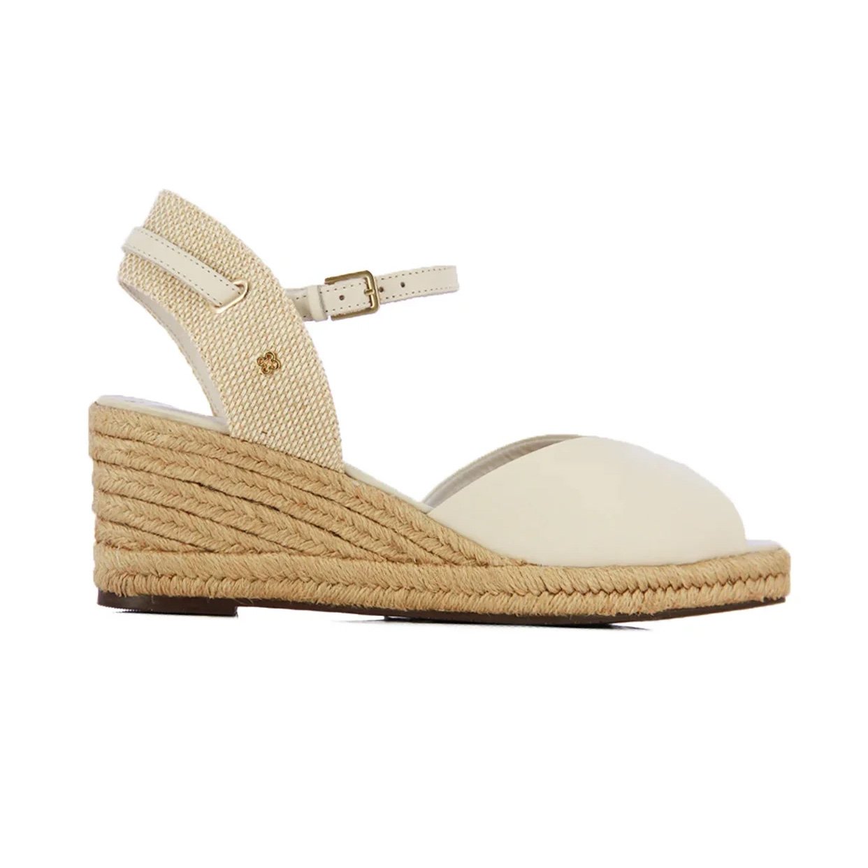 Chiaro Leather Wedge Sandal -Cream