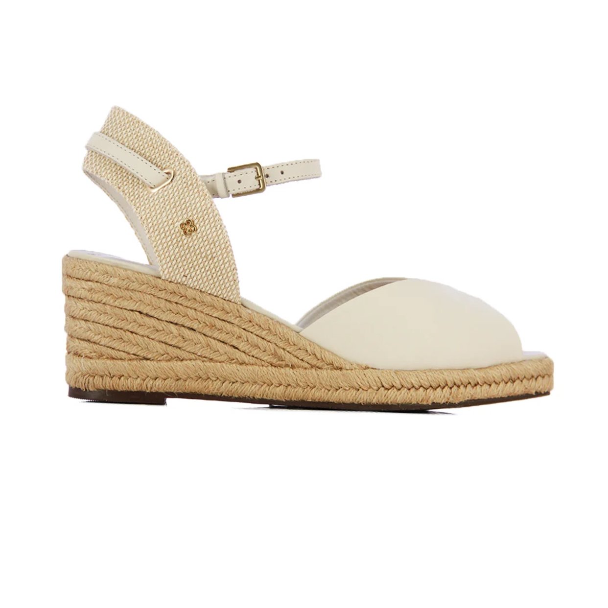 Chiaro Leather Wedge Sandal -Cream