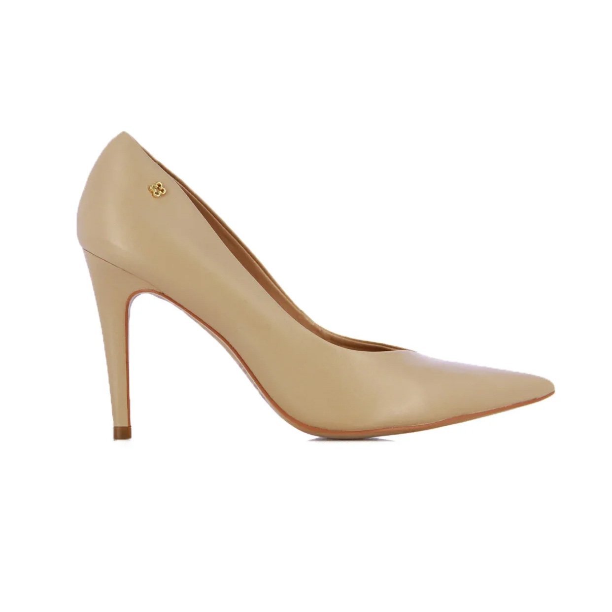 Leather Pump Heel -Nude