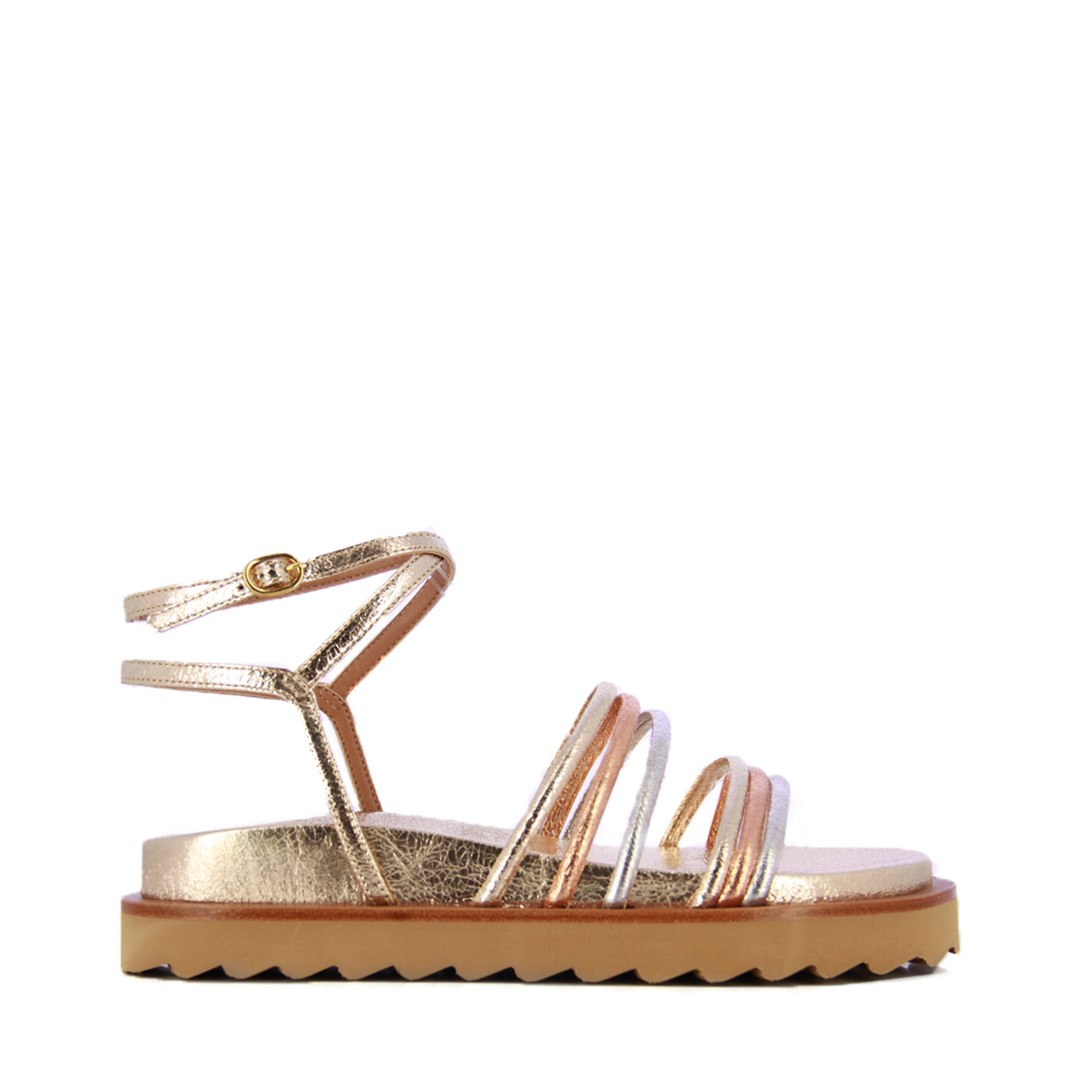 Strappy Platform Sandal -Gold/Multi