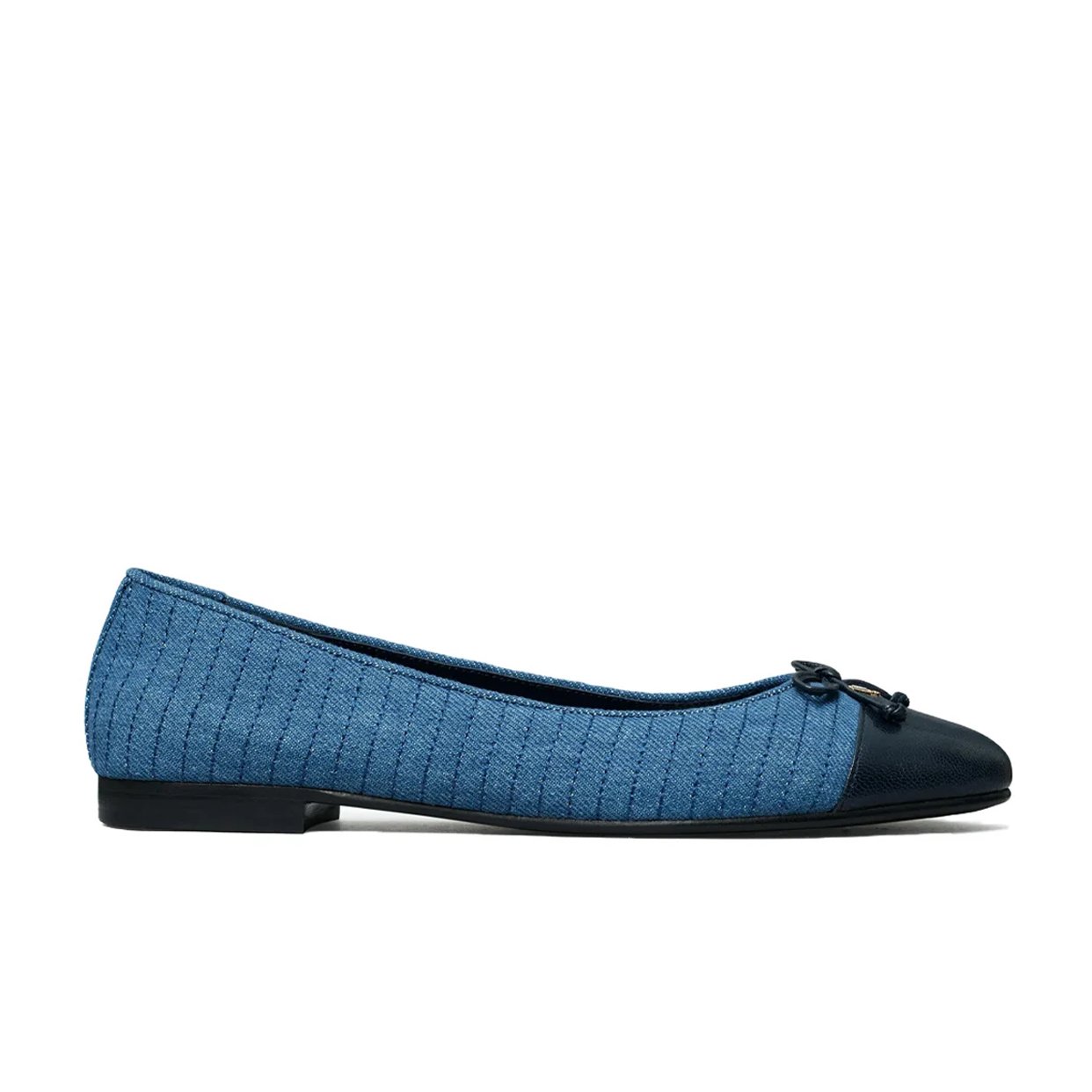 Cap-Toe Quilted Ballet -Dark Denim