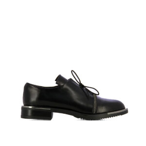Detailed Leather Lace-Up -Black