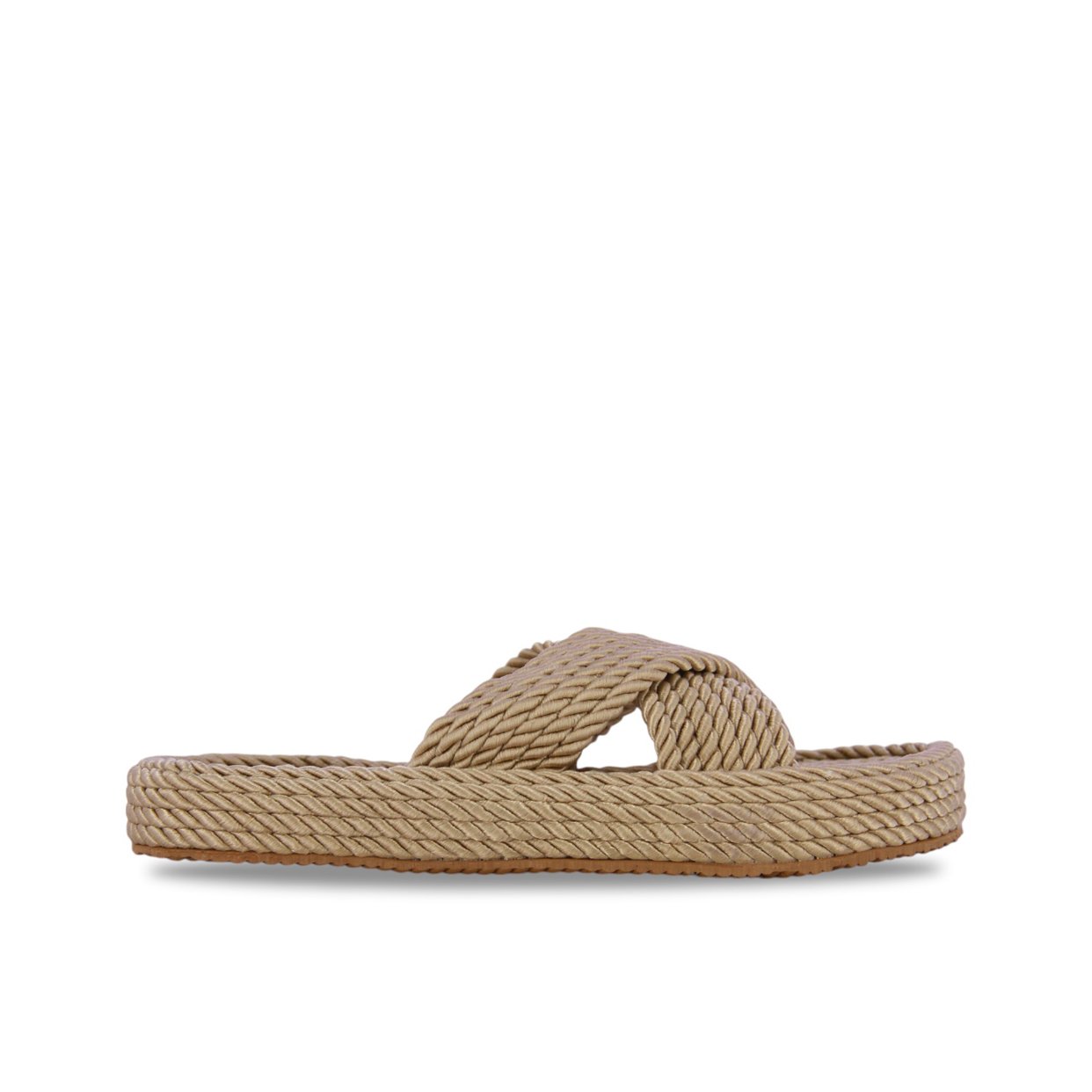 Woven Slip-On Sandals -Beige