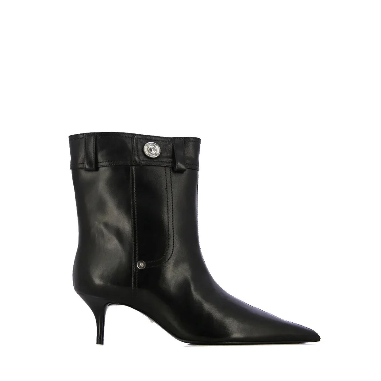 Jean-Paneled Ankle Boots -Black