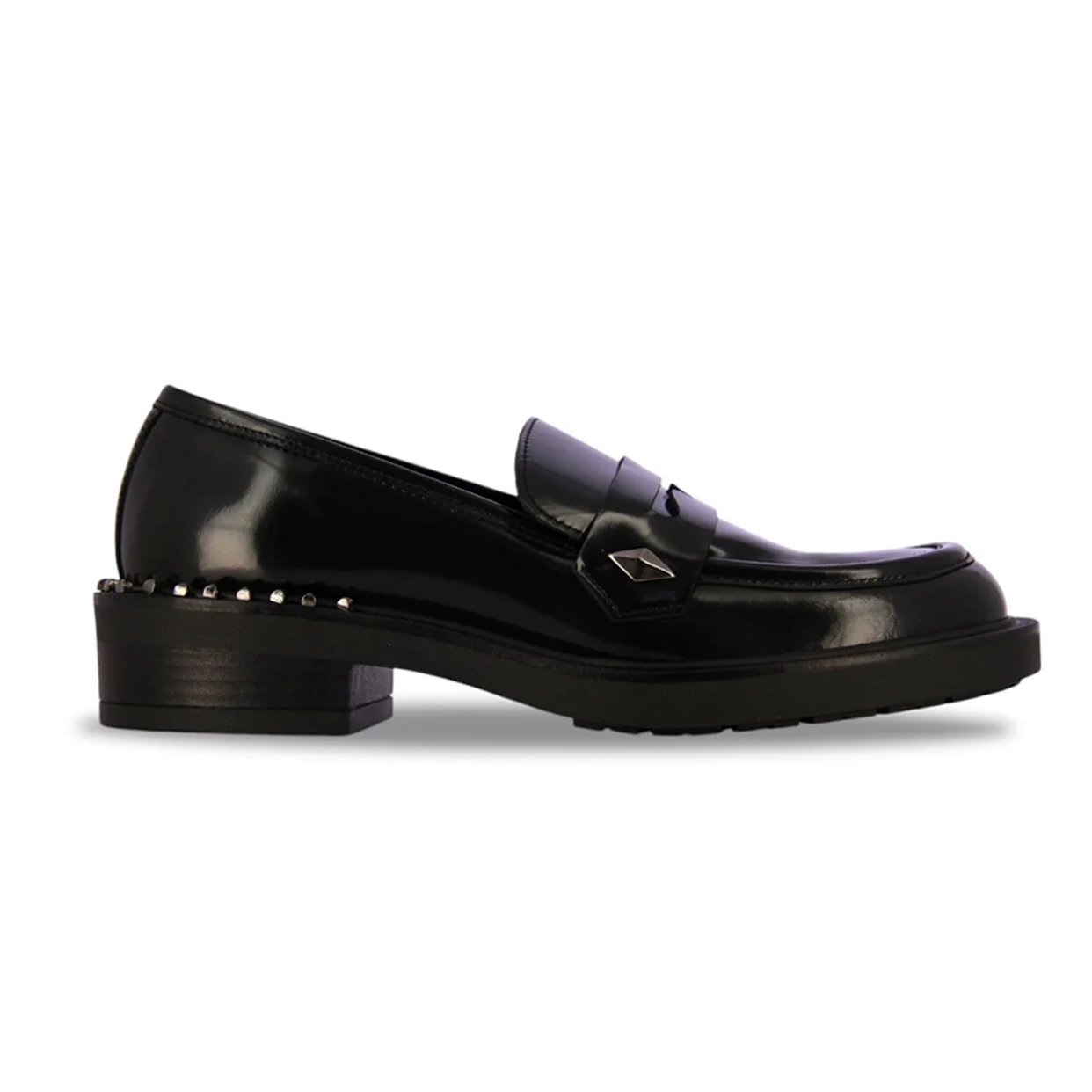 Slip On Leather Loafer -Black