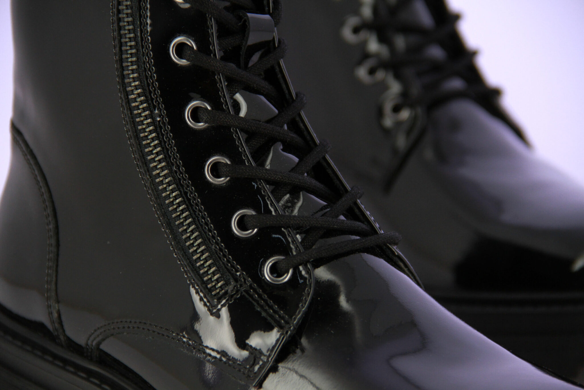 Iridea Mid-Calf Boots With Laces -Black - Image 4