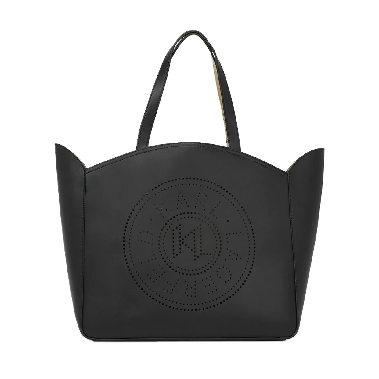 K/Circle Medium Perforated Tote Bag -Black