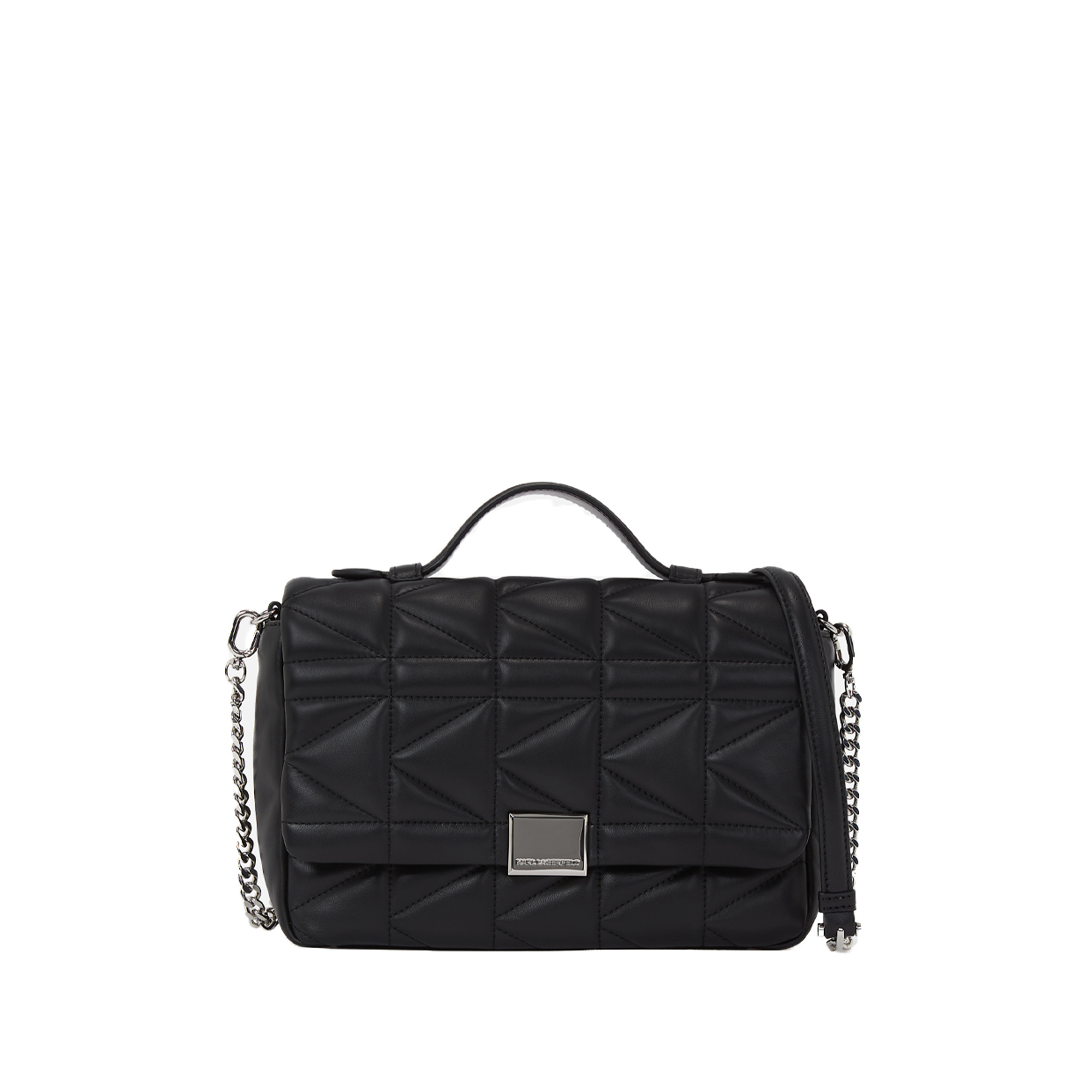K/Kuilt Crossbody Top Handle Bag -Black/Nickel