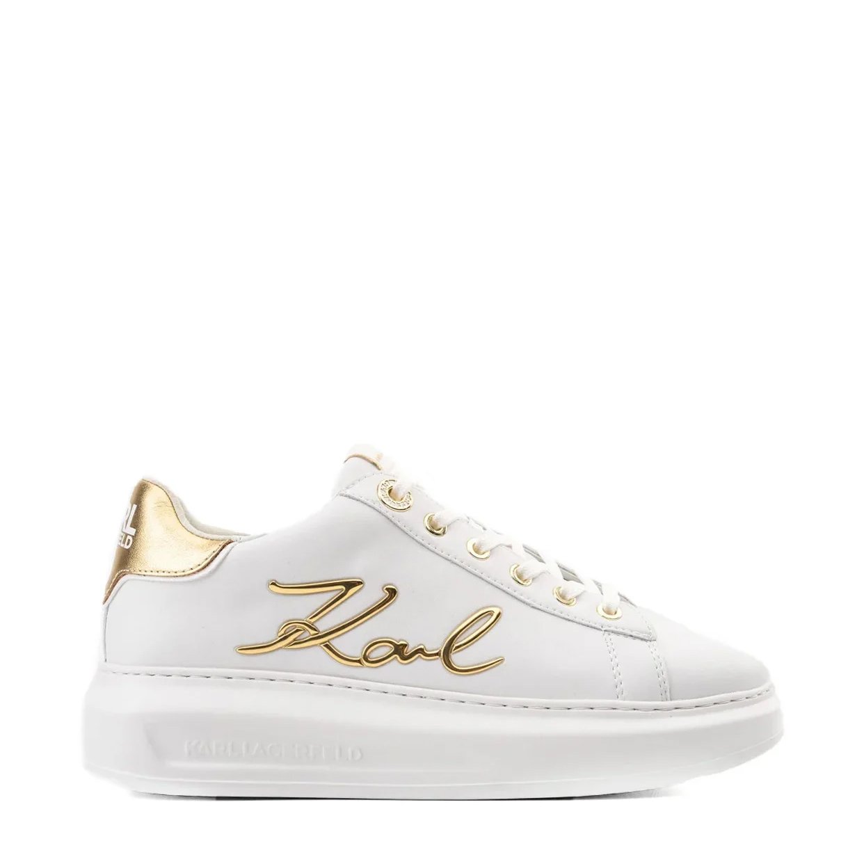 Kapri Signia Leather Sneakers -White/Gold