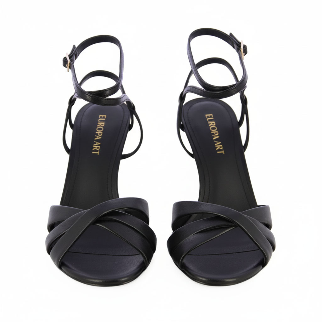 Stiletto Ankle Strap Sandal -Black - Image 3