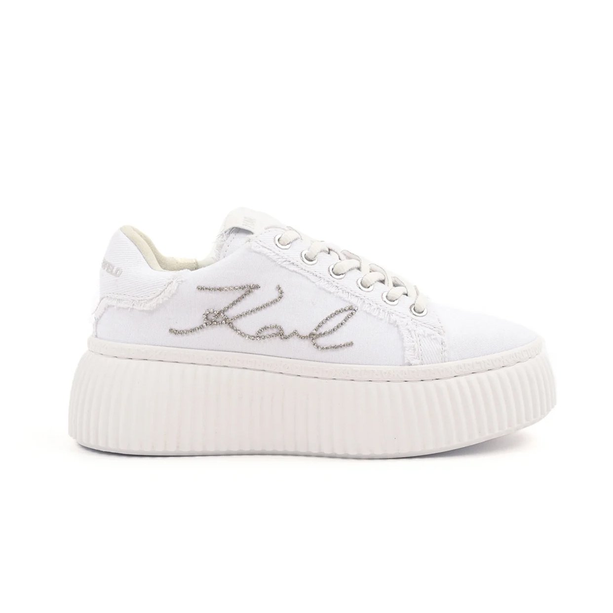 Signature Kreeper Denim Sneaker -White/Silver