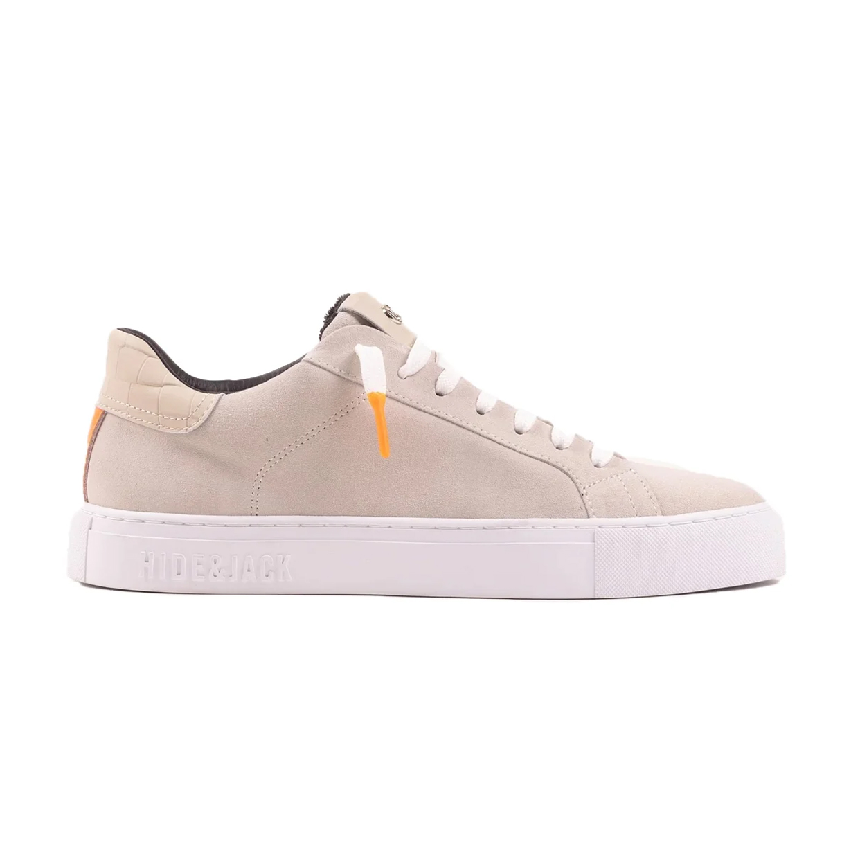 Oil White with White Sole Vintage Sneaker -White