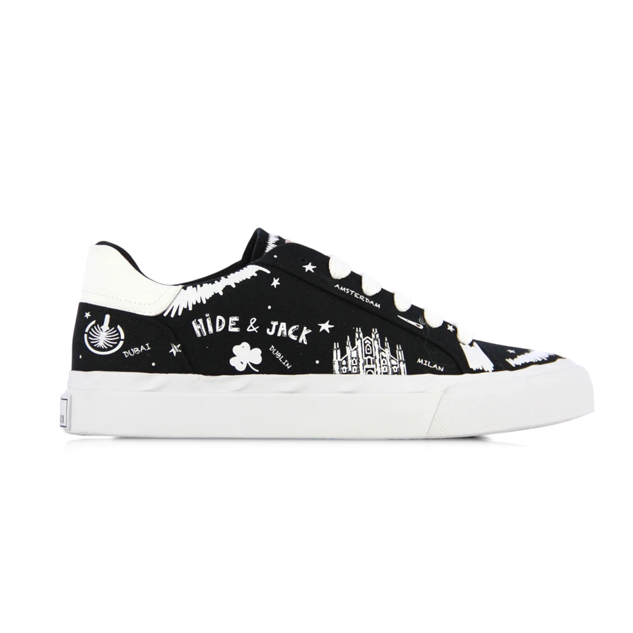 Toby Black Print Sneaker -Black/White