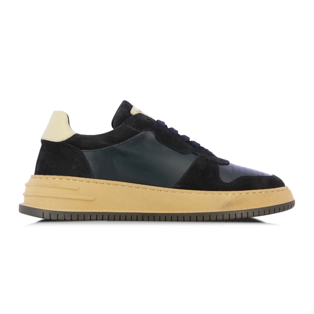 Two Tone Leather Sneaker -Blue