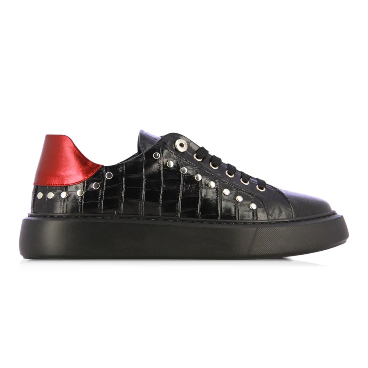 Leather Stud Sneaker -Black