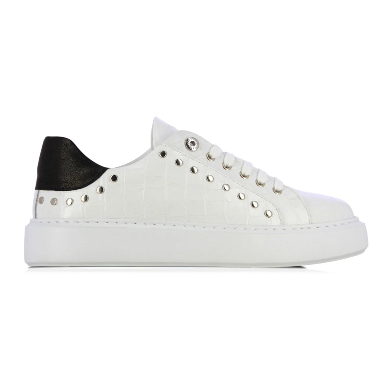 Leather Stud Sneaker -White