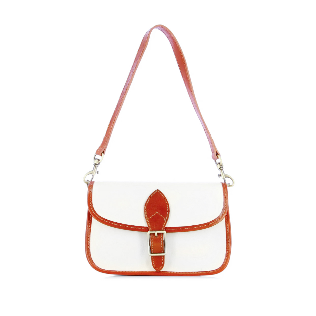 Buckle Saddle Bag -White