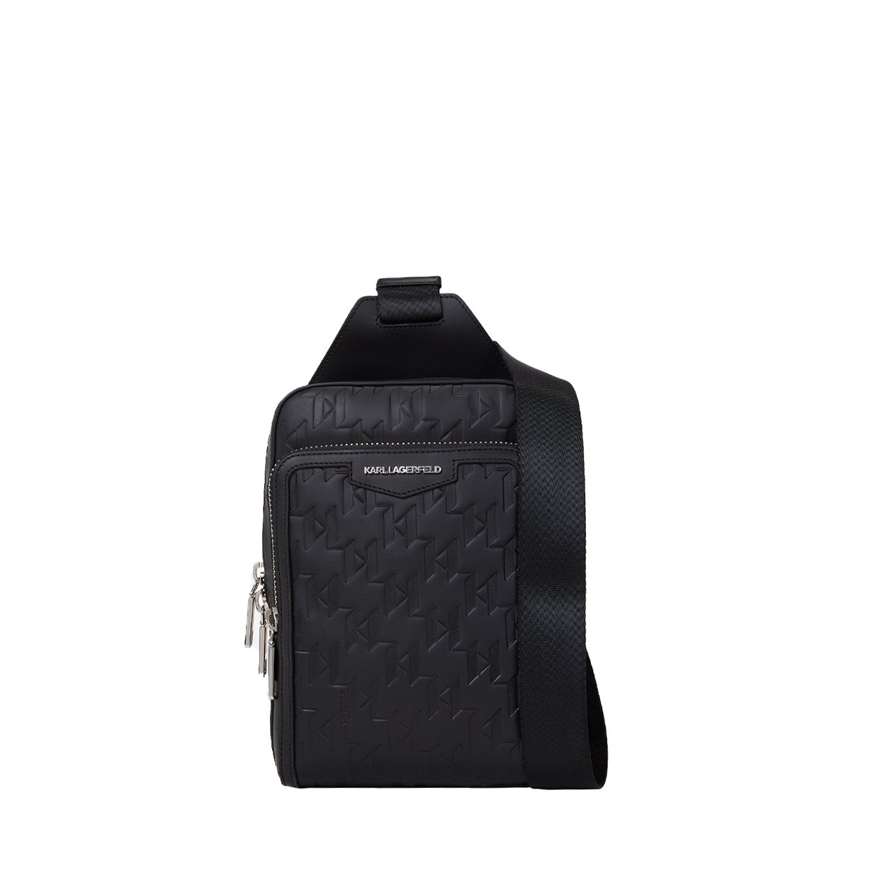 K/Loom Leather Sling Bag -Black