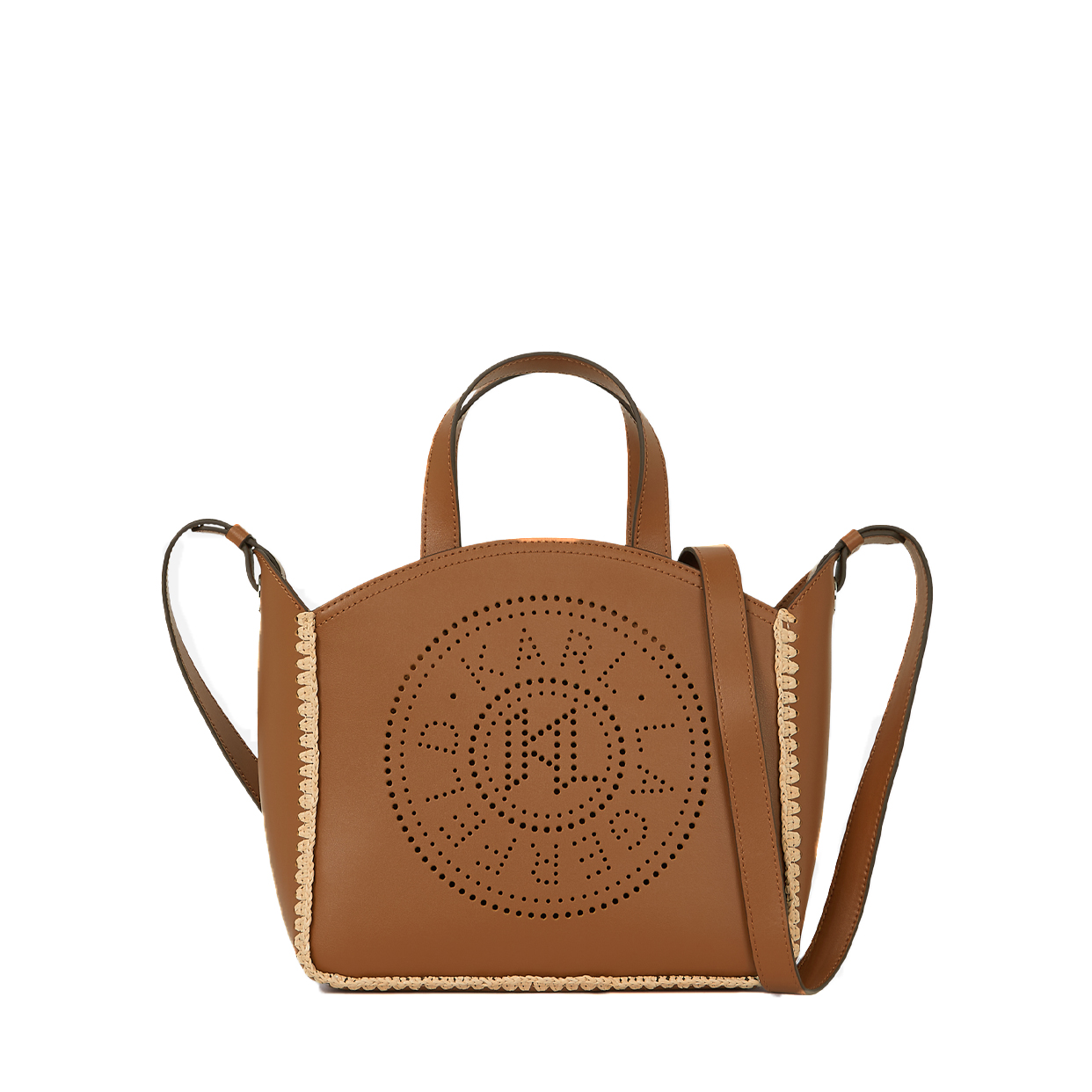 K/Circle Perforated Small Tote Bag -Natural/Tan