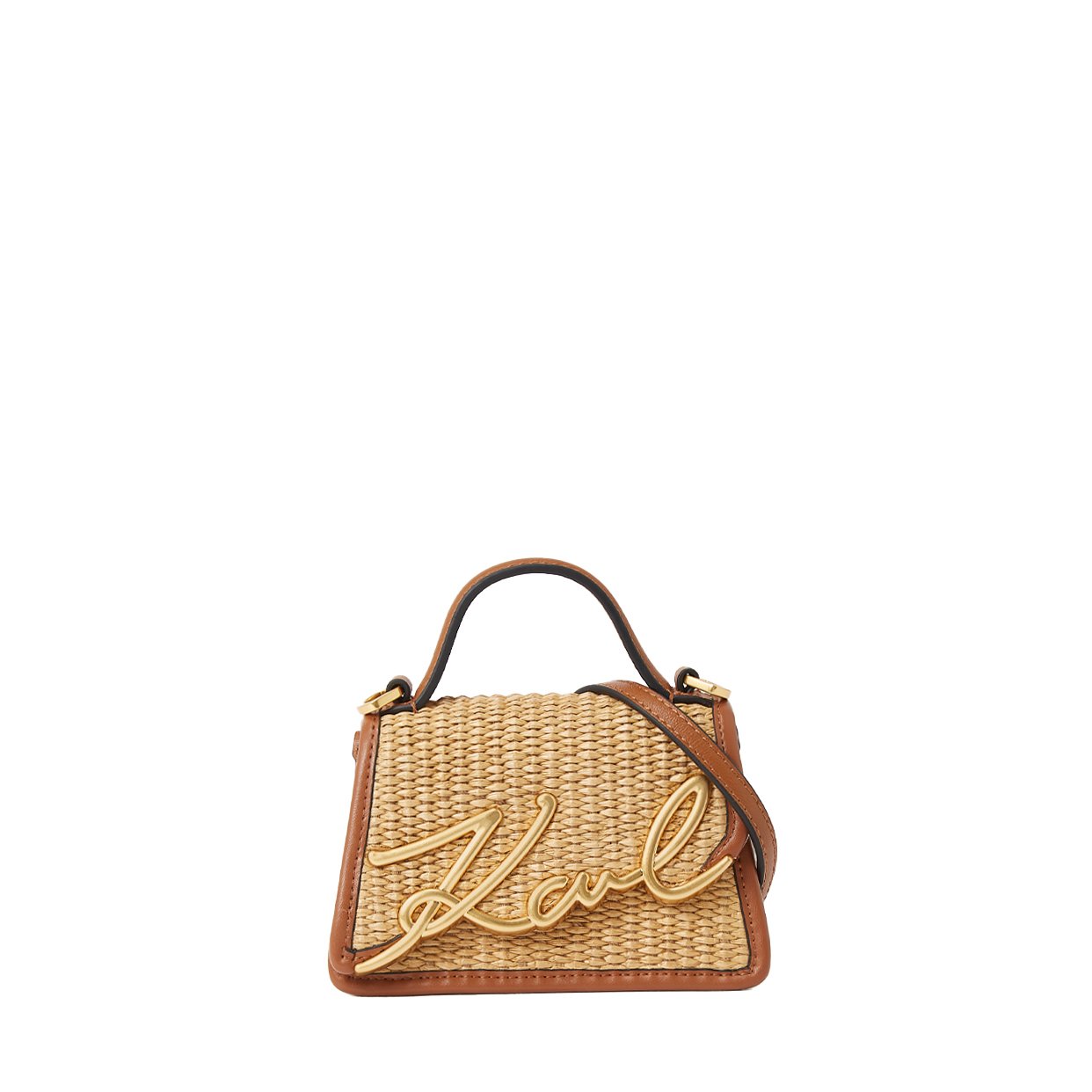 K/Signature Raffia Nano Bag -Natural/Tan
