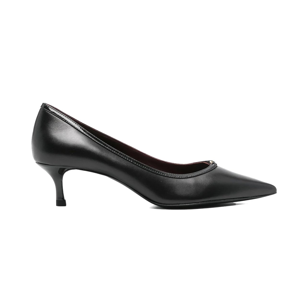 Double Buckle Kitten Heel -Black