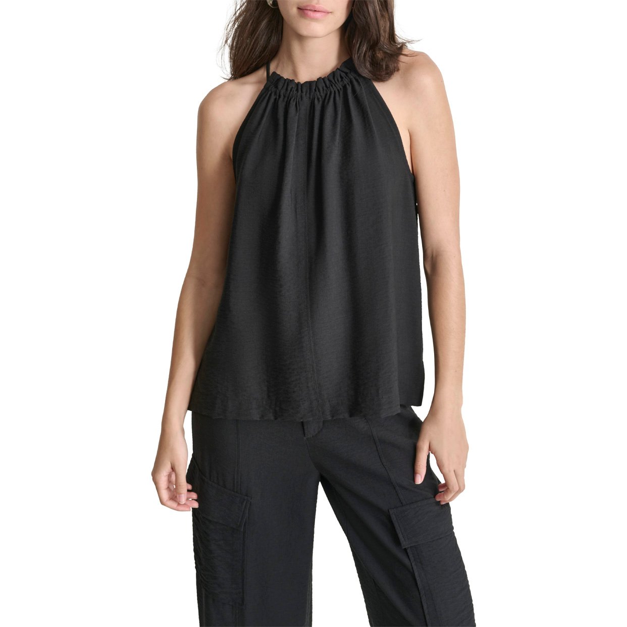 Crinkle Blouse -Black