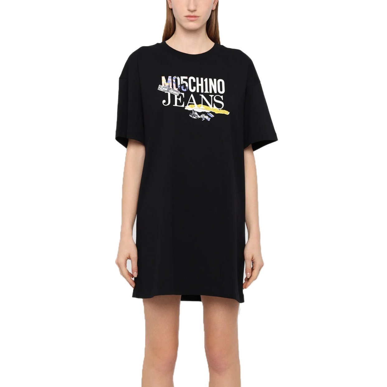 Logo Jersey Dress -Black