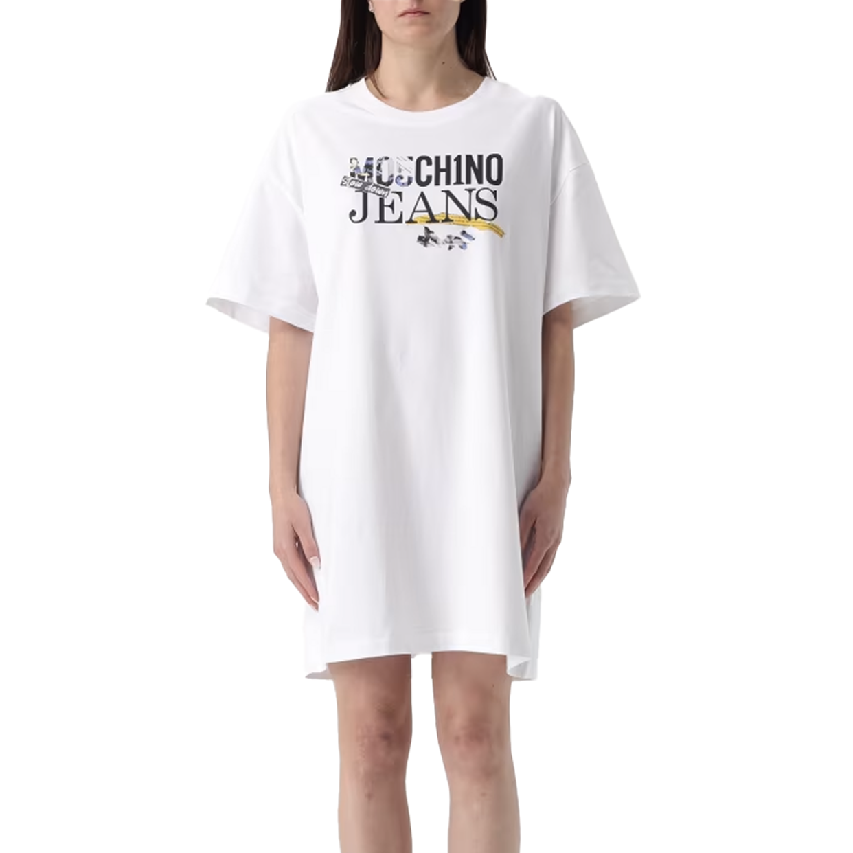 Logo Jersey Dress -White