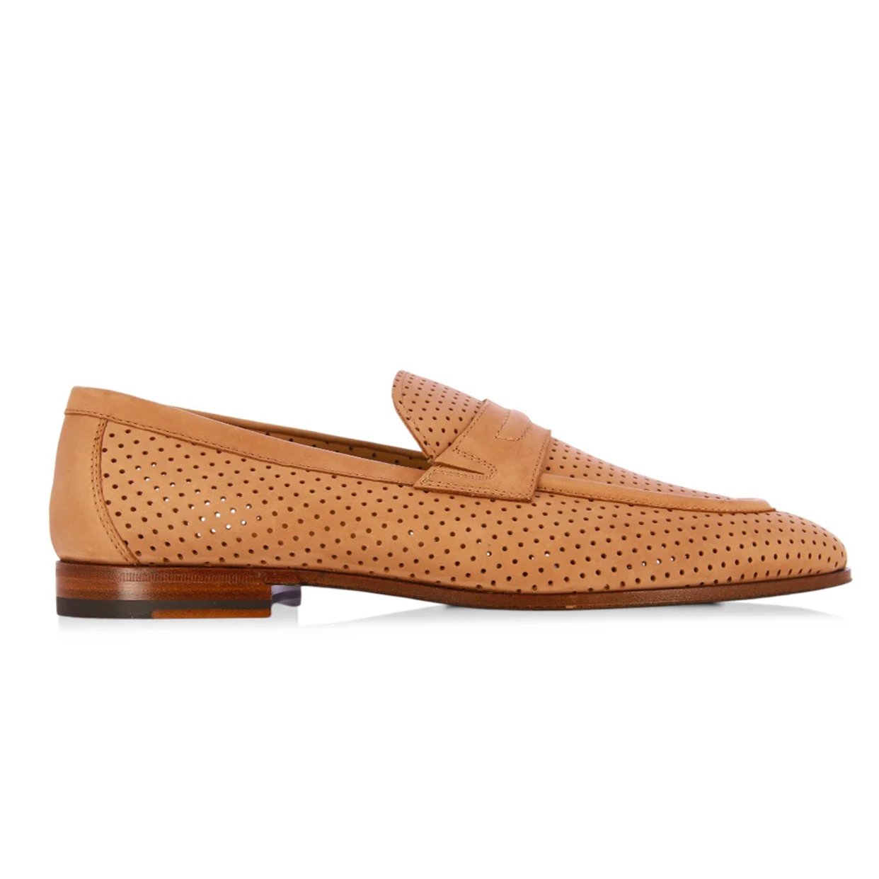 Perforated Leather Loafers -Brown