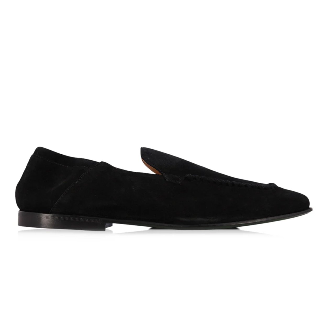 Woven Suede Loafers -Black
