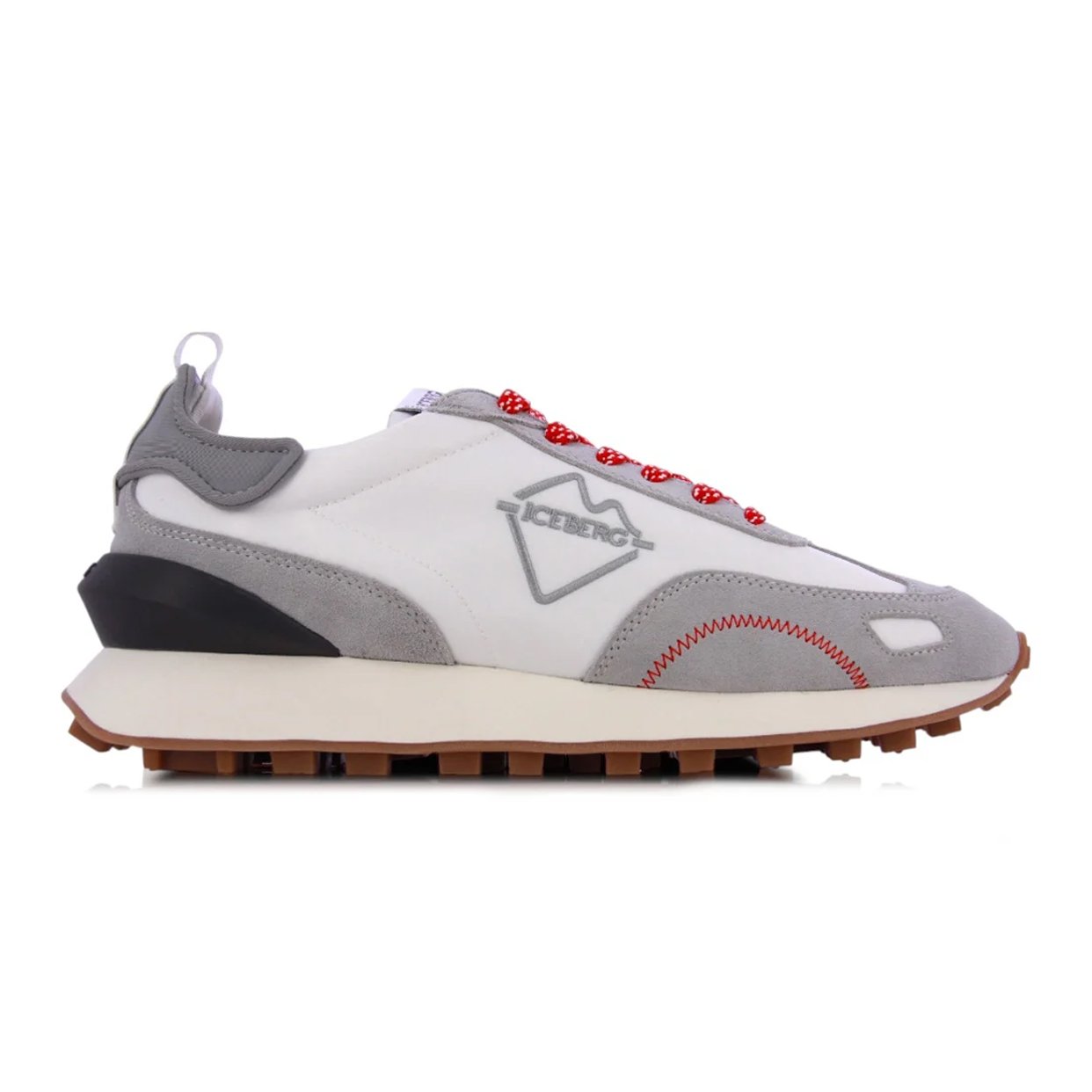 Low-Top Logo Sneaker -Grey/White