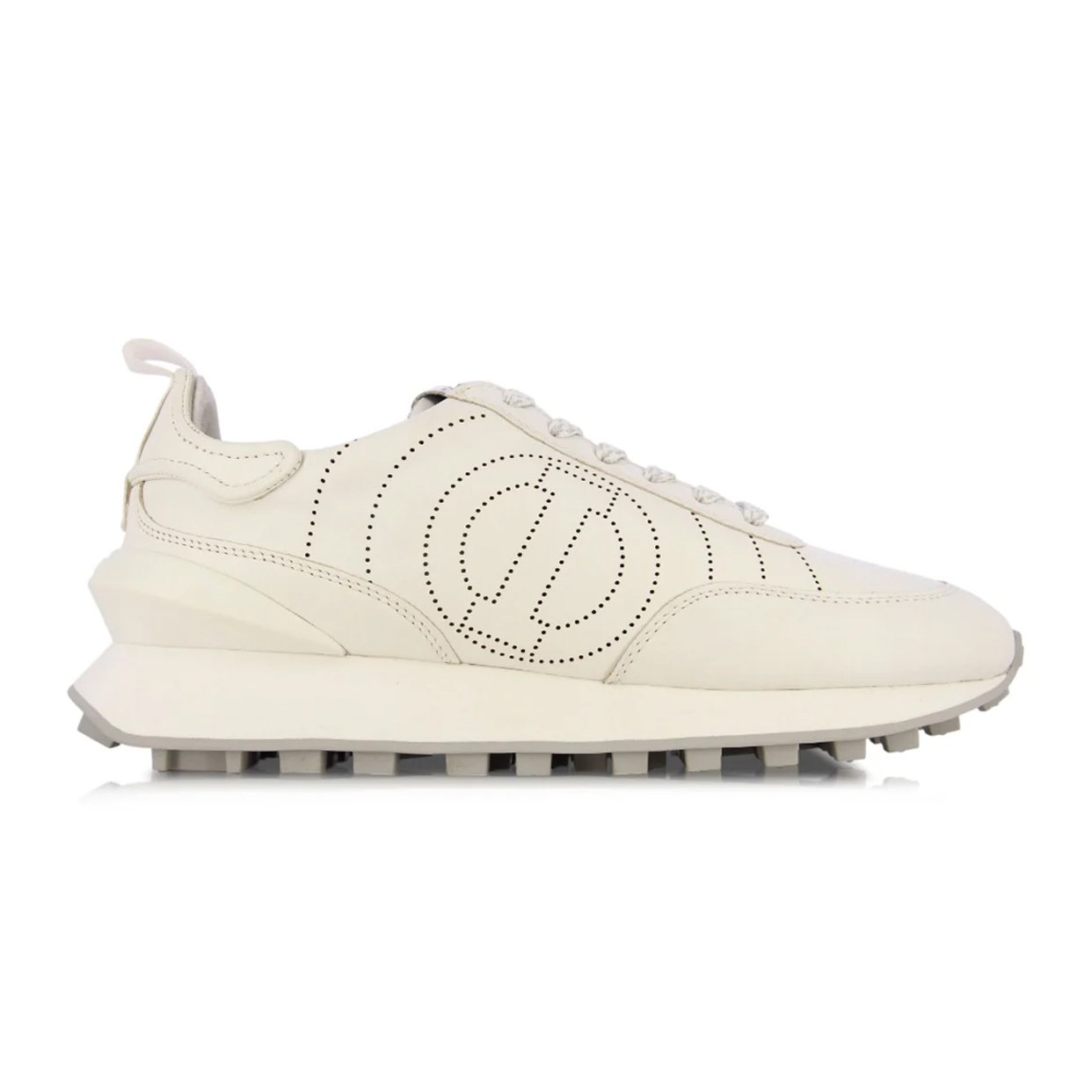 Running Leather Sneakers -White