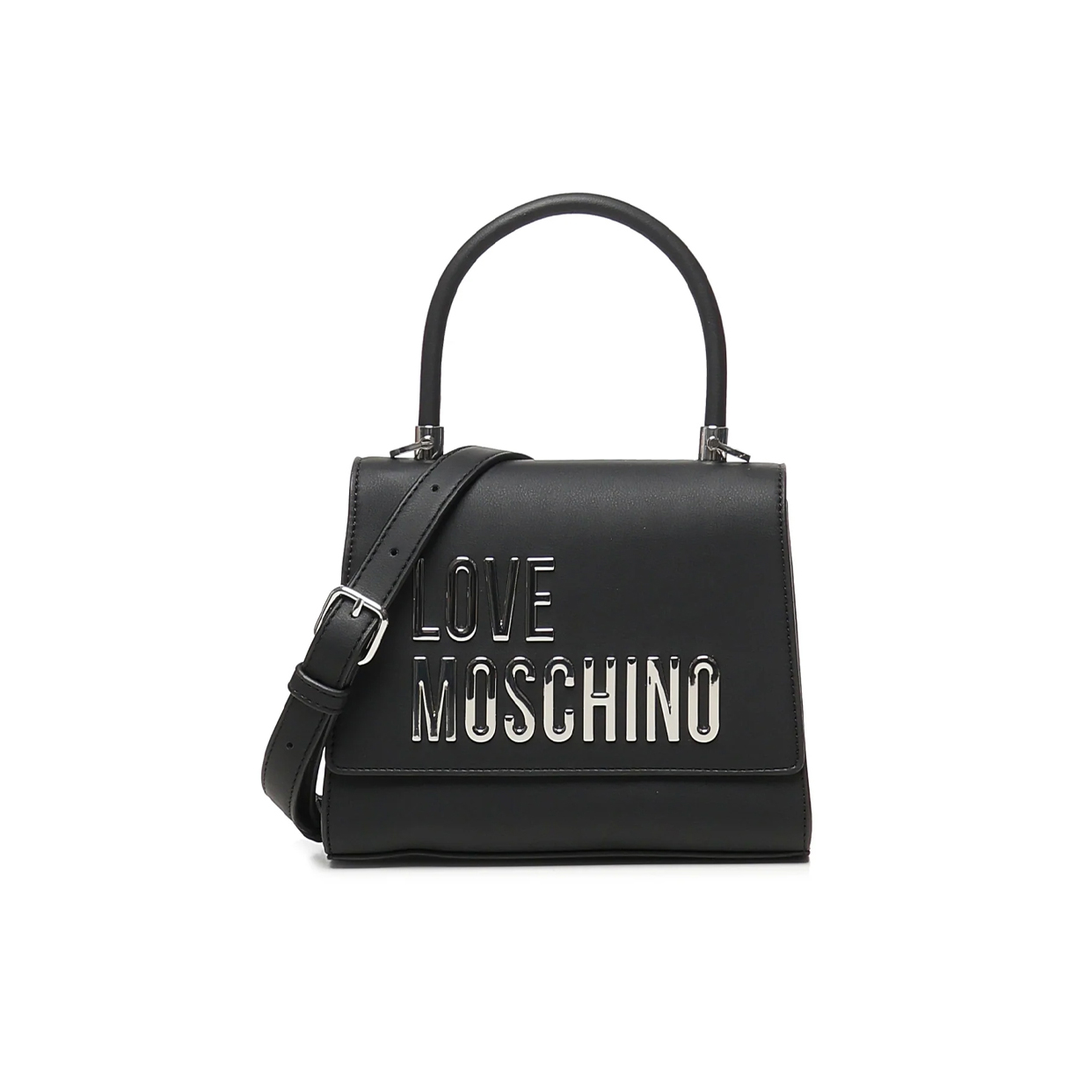Logo Lettering Crossbody Bag -Black/Silver