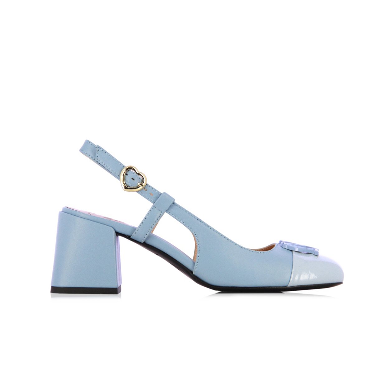 Monogram Slingback Heels -Sky Blue
