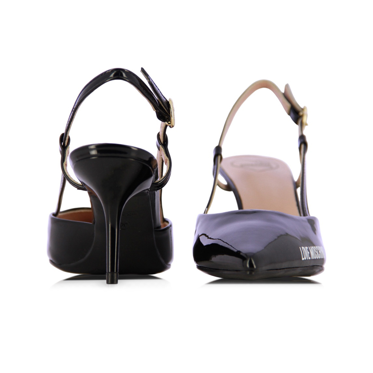 Rubber Logo Slingback Heel -Black - Image 6