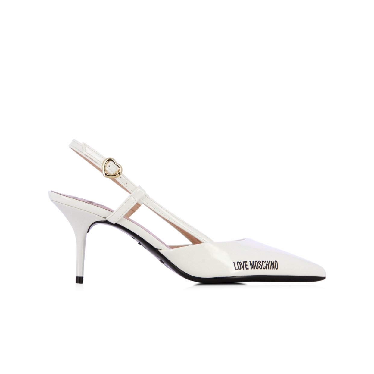 Rubber Logo Slingback Heel -White