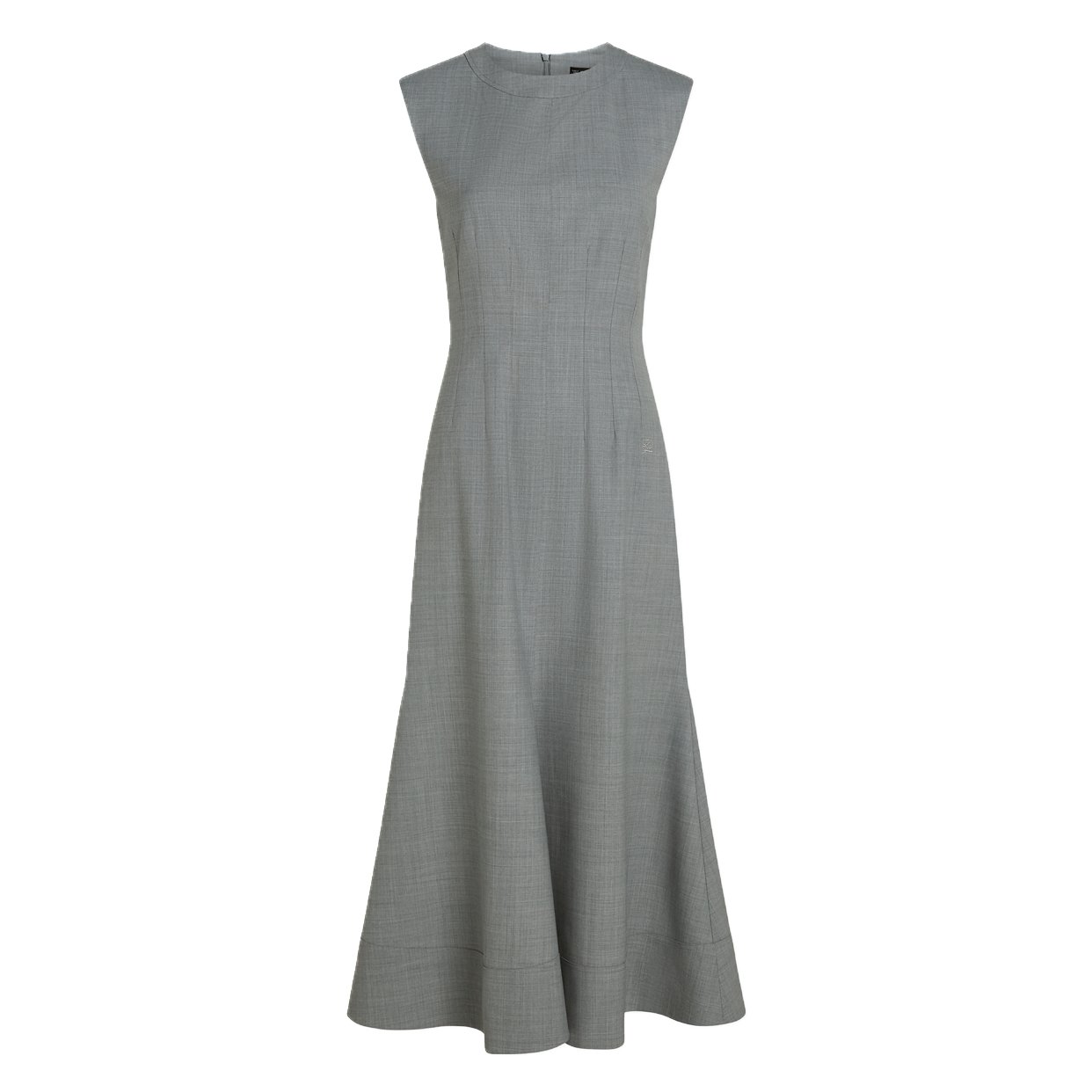 Tailored Wool Blend Dress -Medium Grey Melange